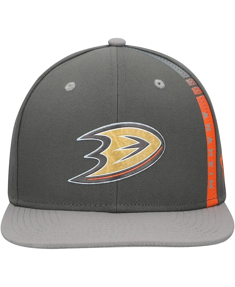 Fanatics Men's Charcoal Anaheim Ducks Authentic Pro Ice Snapback Hat