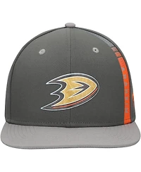 Fanatics Men's Charcoal Anaheim Ducks Authentic Pro Ice Snapback Hat