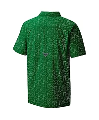 Columbia Pfg Men's Green New York Jets Super Slack Tide Omni-Wick Button-Up Shirt