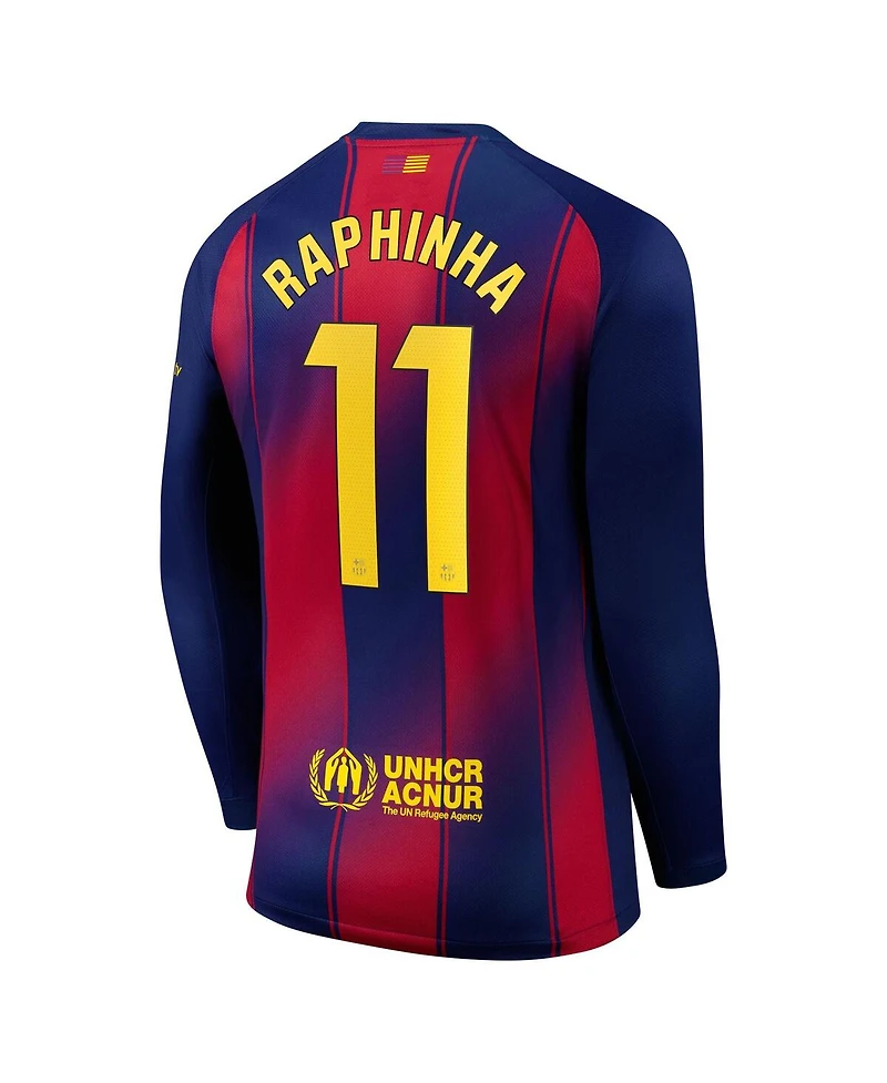 Nike Men's Raphinha Navy Barcelona 2025/26 Home Replica Long Sleeve Jersey