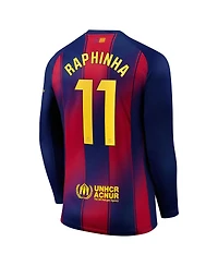 Nike Men's Raphinha Navy Barcelona 2025/26 Home Replica Long Sleeve Jersey
