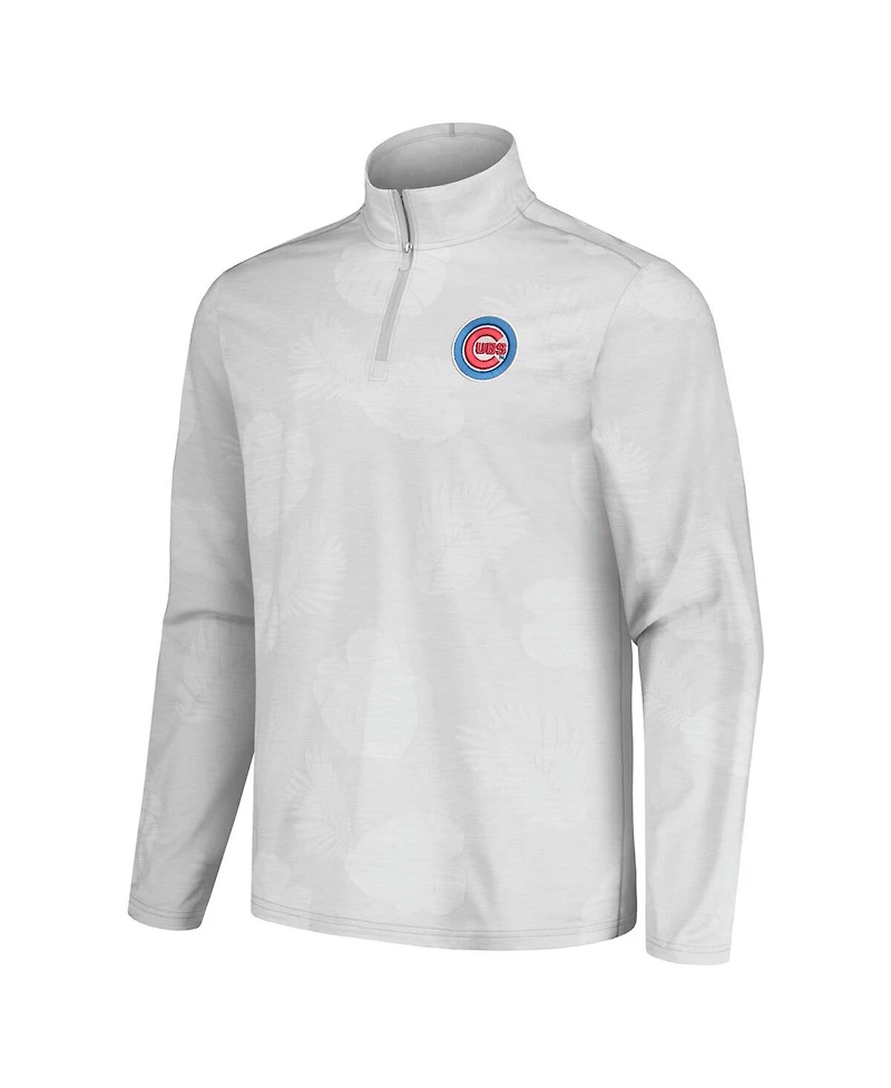 Tommy Bahama Men's Gray Chicago Cubs Delray Frond IslandZone Half-Zip Jacket