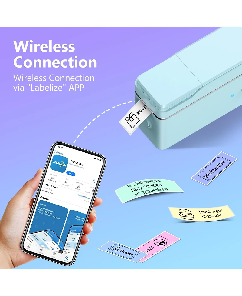 Nelko P31-s Label Maker Machine with Tape, Portable Thermal Printer, Portable Bluetooth Label Printer for Organizing Storage Office Home