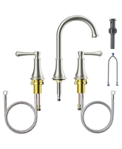 Sugift Bathroom Faucet, 8 Inch Widespread Bathroom Sink Faucet for Vanity