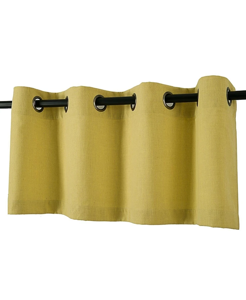 Kate Aurora Teen Decor Poly Cotton Pastel Yellow Colored Grommet Top Window Valance