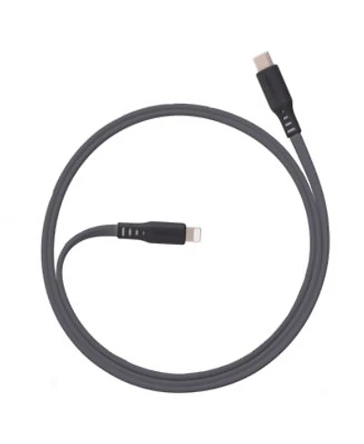 Ventev Flat Usb C to Apple Lightning High Speed Tangle-Free Foot Cable-Gray