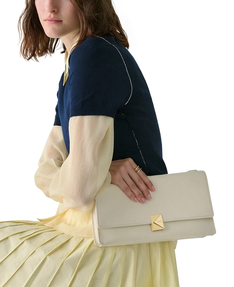 kate spade new york Deco Fine Grain Leather Soft Shoulder Bag