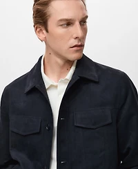 Mango Men's Suede Leather-Effect Overshirt