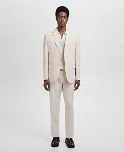 Mango Mens Linen Lyocell Slim Fit Suit Separates