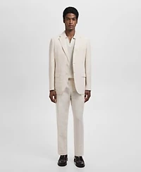 Mango Mens Linen Lyocell Slim Fit Suit Separates