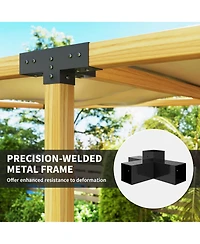 Outsunny 12PCS Pergola Kit Brackets for 4"x4" (Actual 3.6"x3.6") Lumber