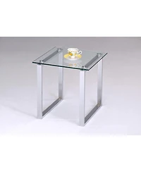 Kings Brand Furniture Bevan Chrome With Glass Top End Table