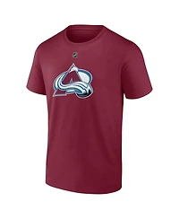 Fanatics Men's Martin Necas Burgundy Colorado Avalanche Authentic Stack Name Number T-Shirt