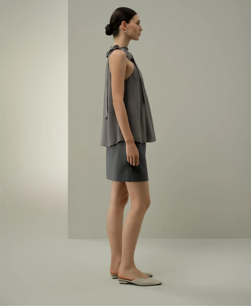 Lilysilk Women's Silk Georgette Tie-Neck Blouse