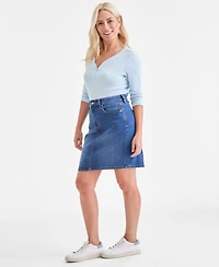 Style & Co Women's Mid-Rise 5-Pocket Denimi Skirt, Macy's Exclusive