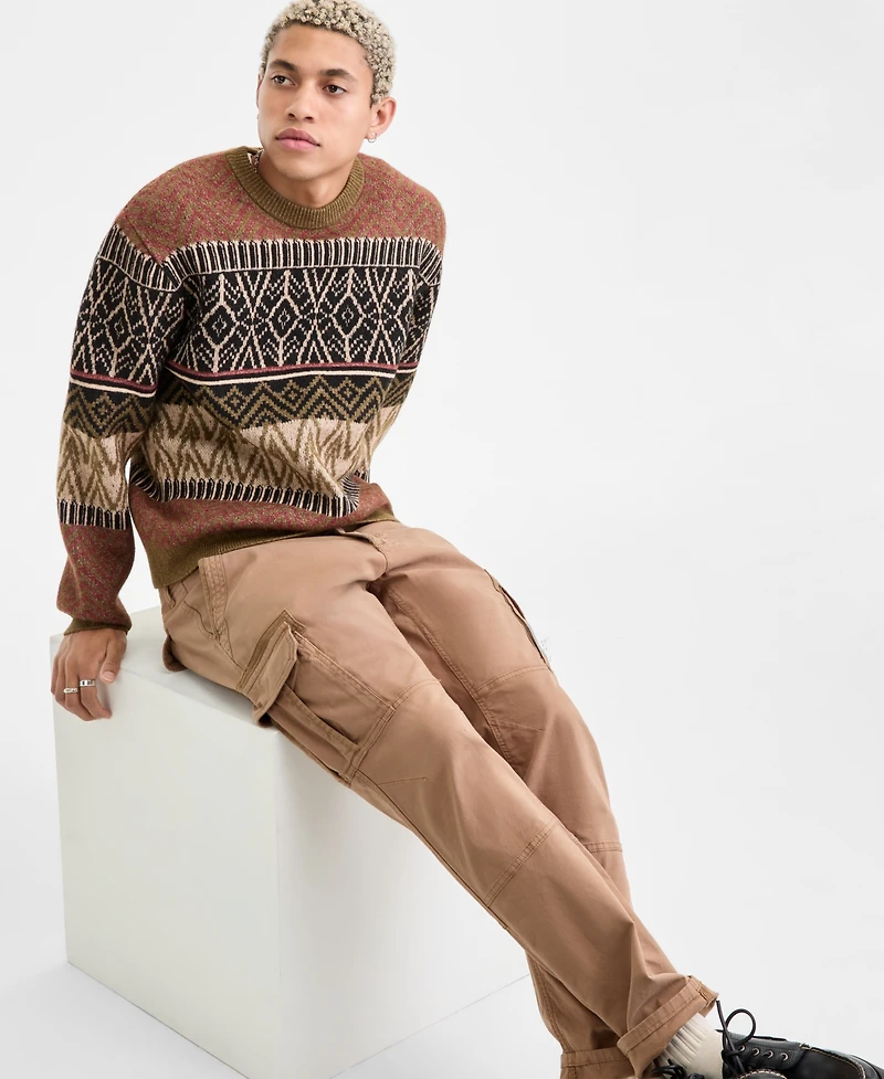 Sun + Stone Men's Long-Sleeve Wild Crewneck Sweater, Macy's Exclusive