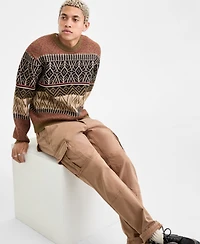 Sun + Stone Men's Long-Sleeve Wild Crewneck Sweater, Macy's Exclusive
