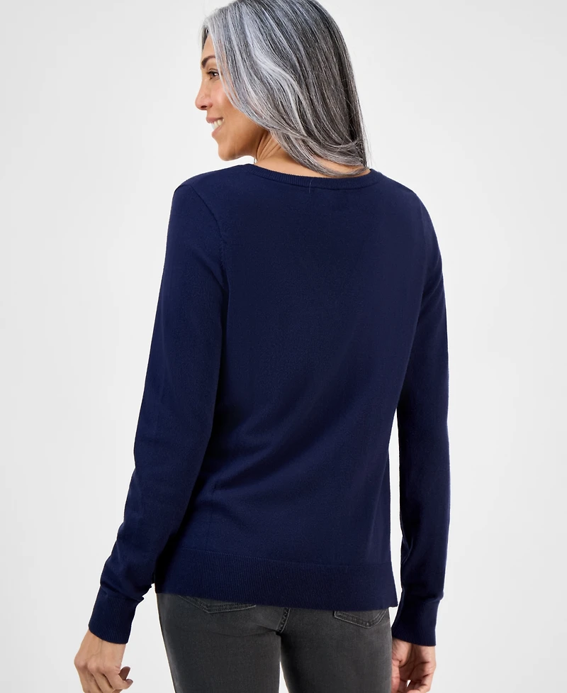 Style & Co Women's V-Neck Long-Sleeve Sweater, Created for Macy's