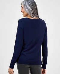 Style & Co Women's V-Neck Long-Sleeve Sweater, Created for Macy's