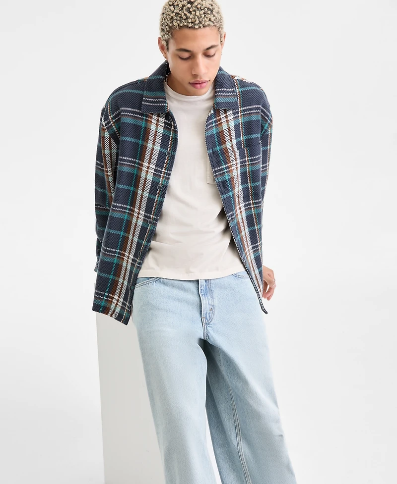 Sun + Stone Men's Swanson Long-Sleeve Cotton Over Shirt, Macy's Exclusive