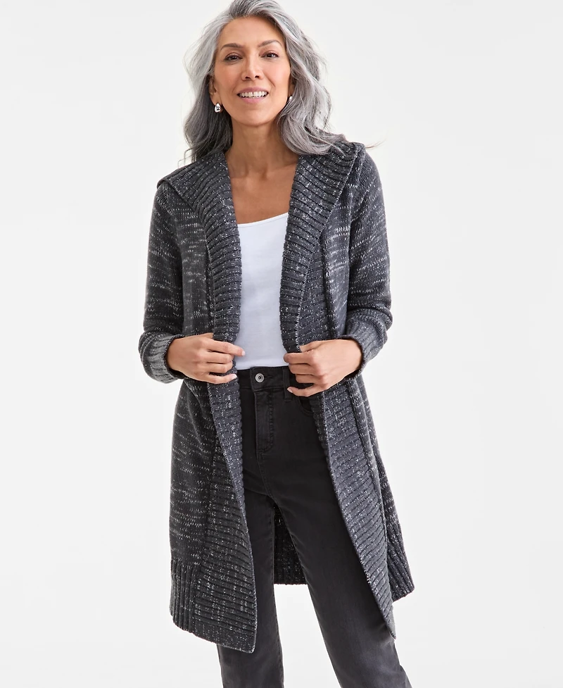 Style & Co Women's Open-Front Hooded Cardigan, Macy's Exclusive