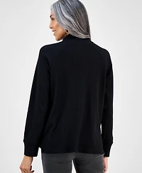 Style & Co Women's Waffle-Knit Quarter Zip Top, Macy's Exclusive