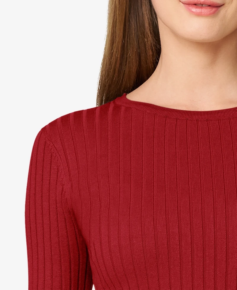 Melissa Paige Women's Crewneck Ribbed-Knit Sweater