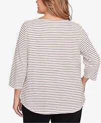 Ruby Rd. Plus Fall Harvest Striped Knit Top