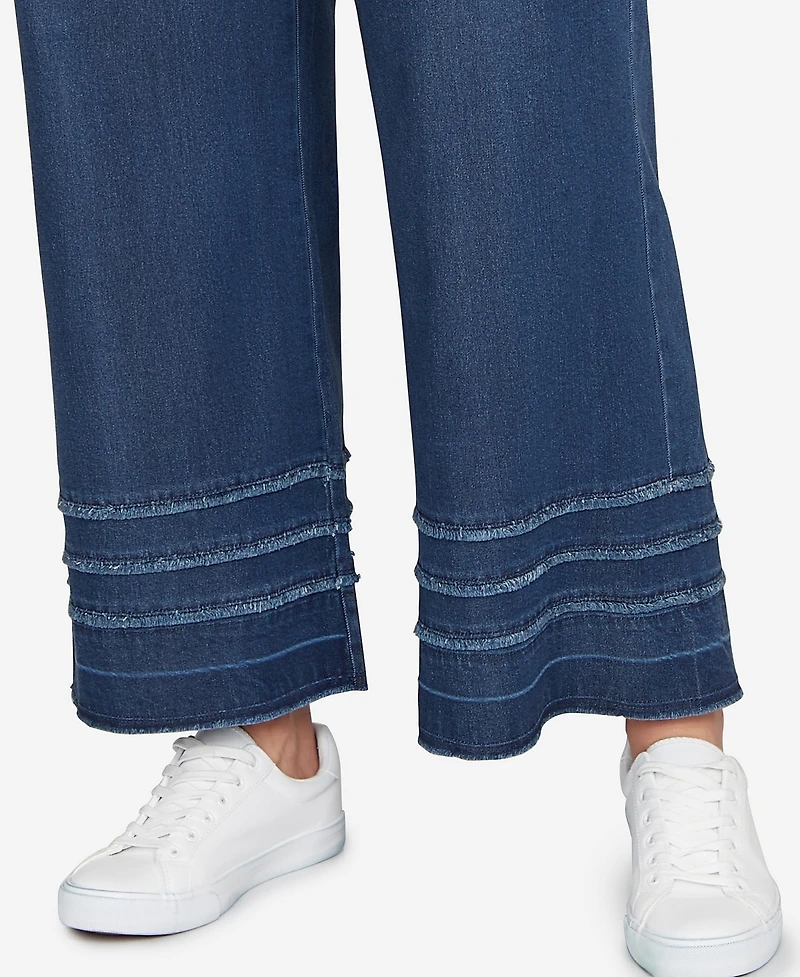 Ruby Rd. Plus Stretch Fringe Pull-On Ankle Jeans