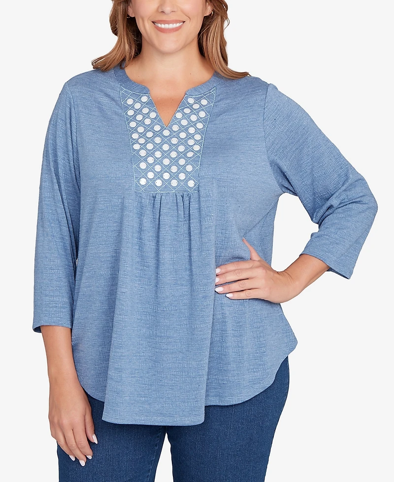 Ruby Rd. Plus Textured Knit Embellished Top