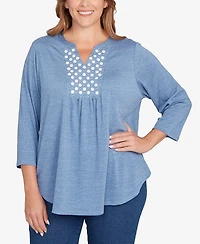 Ruby Rd. Plus Textured Knit Embellished Top
