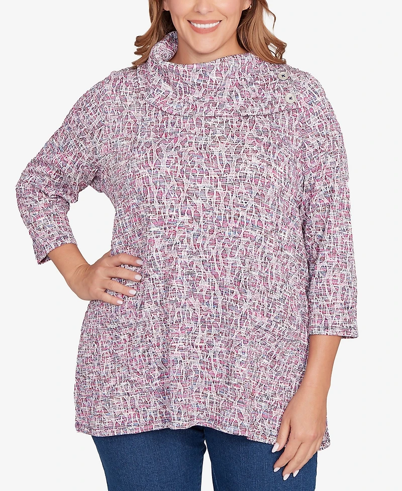 Ruby Rd. Plus Patch Pocket Spacedye Top