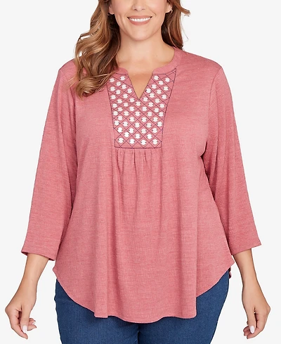 Ruby Rd. Plus Textured Knit Embellished Top