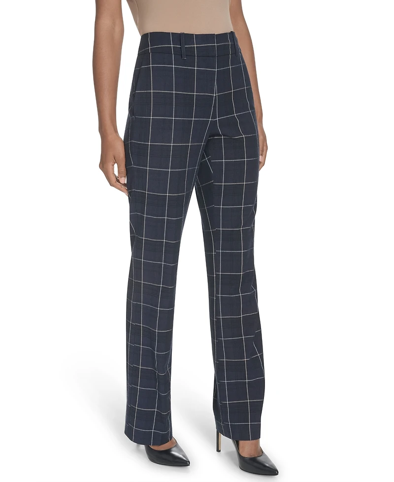 Tommy Hilfiger Women's Chloe Plaid Printed Bootcut Trousers