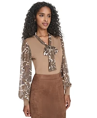 Tommy Hilfiger Women's Mixed Media Paisley Sweater