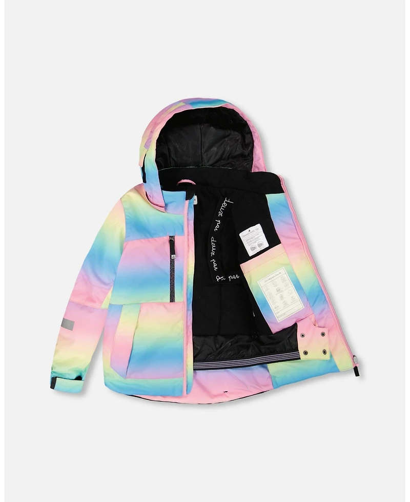 Deux par Girl Two-Piece Teknik Snowsuit Rainbow Gradient