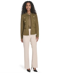 Tommy Hilfiger Women's Scuba Suede Long Sleeve Jacket