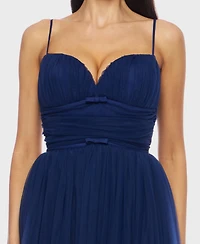 Alex & Sophia Juniors' Mesh Tulle Sleeveless Midi Dress