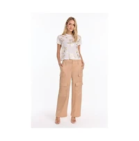 The Noli Shop Women's Milan Satin Cargo Pant