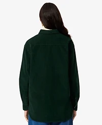 Lacoste Usa Women's Corduroy Button Up Top