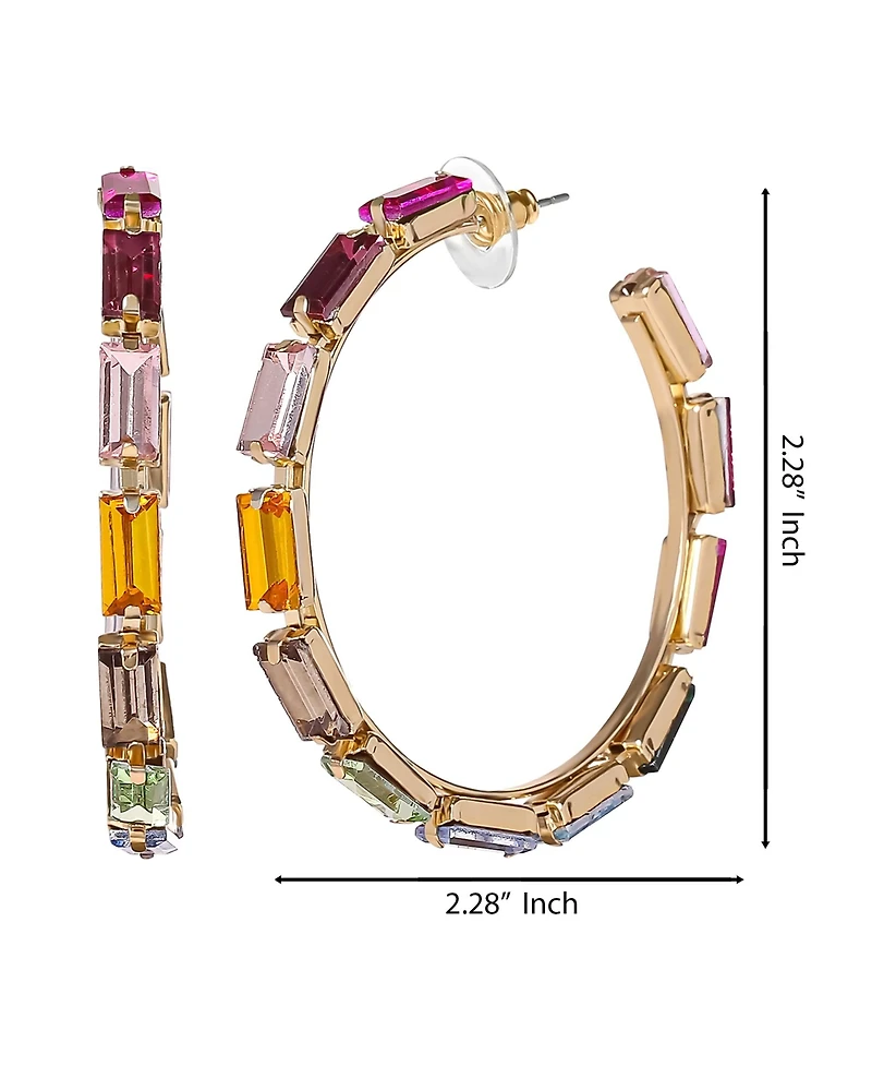 Jessica Simpson Multicolor Gemstone Hoop Earrings