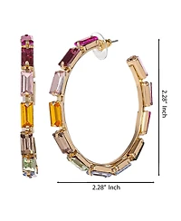 Jessica Simpson Multicolor Gemstone Hoop Earrings