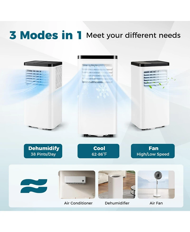 Gymax 8000 Btu Portable Air Conditioner w/ Control Panel & Remote Control