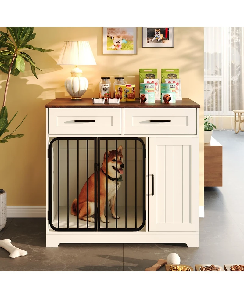 Streamdale Furniture Dog Crate Furniture with Drawers & Storage