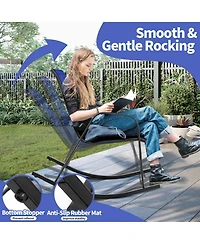 Patio Rocking Chair Heavy-Duty Metal Rocker Outdoor Anti-Slip