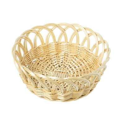 Wickerwise 16 Inch Decorative Round Fruit Bowl Bread Basket Serving Tray, Large