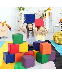 Gymax 12-Piece 8'' Pu Foam Big Building Blocks Colorful Soft Blocks Play Set For Kids