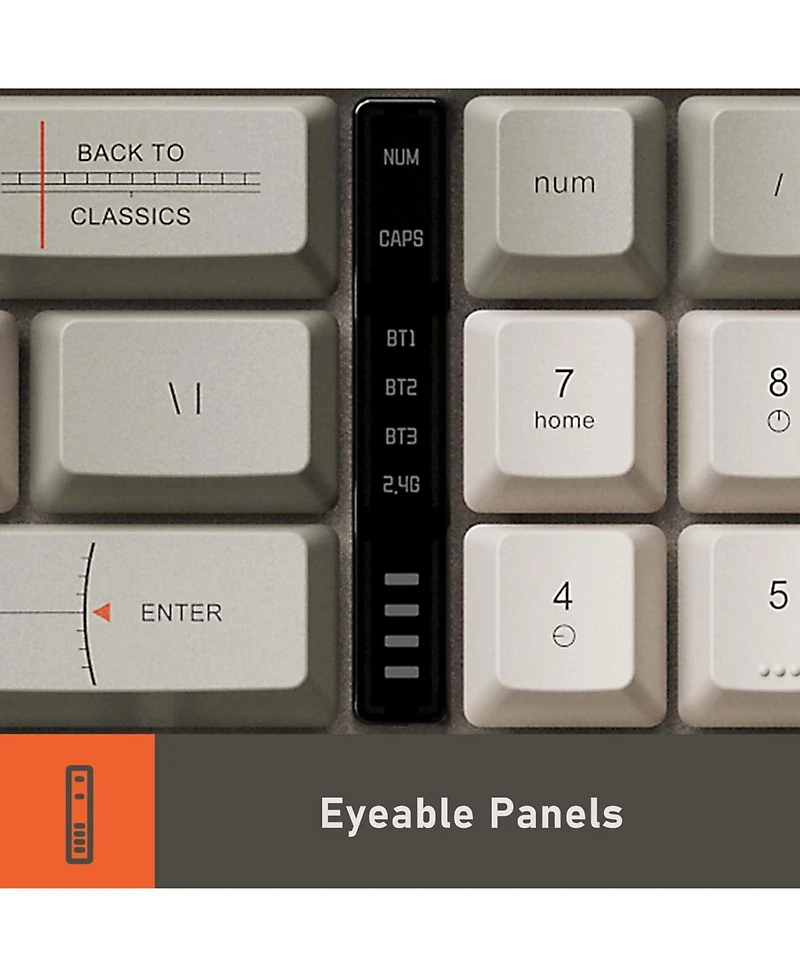 Lofree Block Wireless Mechanical Keyboard, 98 Keys Rechargeable Hot-Swappable, 3 Connection Types, Retro Knobs, Eyeable Panels for Windows & Mac