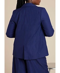 Eloquii Women's Plus Pinstripe Blazer