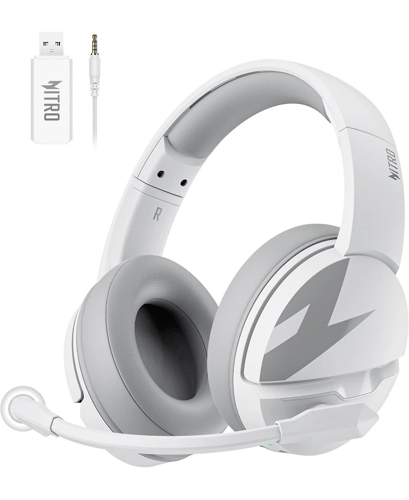 Acer Wireless Gaming Headset | 2.4GHz, 100Hrs Battery, Noise-Canceling Mic, 50mm Drivers | PS5, PS4, Pc, Switch, Bluetooth 5.3 (White)